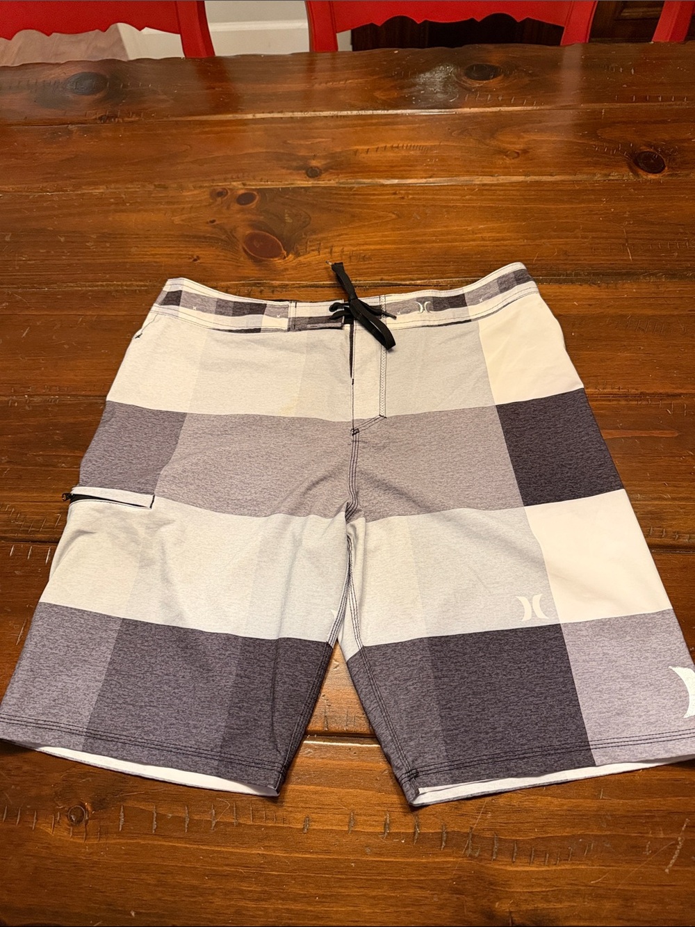 Hurley Grey & White Checkered Board shorts